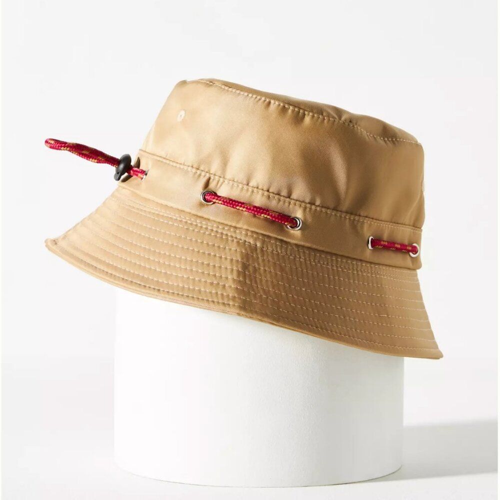 By Anthropologie Nylon Sport Bucket Hat Tan OSFA